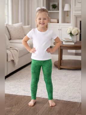 MB Legging Craze Girls Green Tie Dye Leggings S/M 2T–6X NWT Buttery Soft